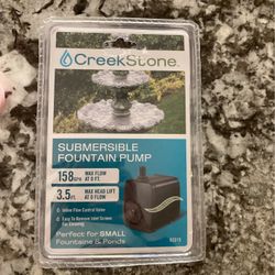 Brand New Submersible Fountain Pump By Creek stone 