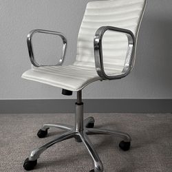 Ripple Ivory Leather Office Chair-Crate & Barrel