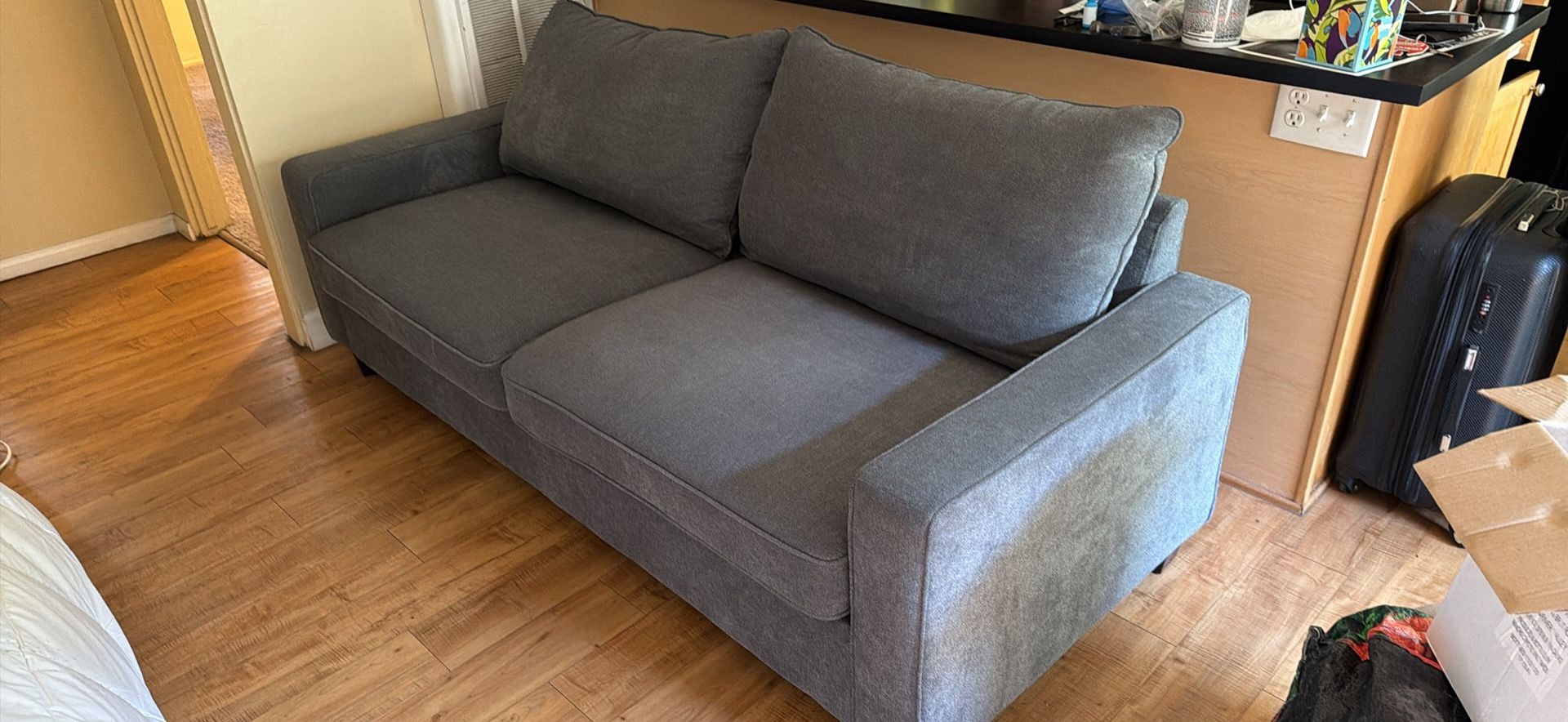 80 Inch Grey Love Seat Sofa 