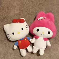 Hello Kitty + My Melody Sanrio Plushies
