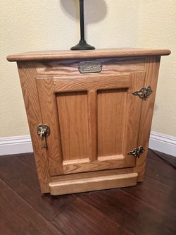 Vintage Antique Icebox End Table