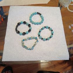 8 Inch Onyx, Black Beads & Pearls (Handmade)