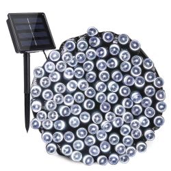 72ft Outdoor Indoor 200 LED Cool White Solar String Christmas Fairy Lights