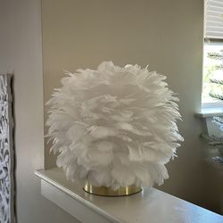Feather White Desk Lamp - Set Of 2