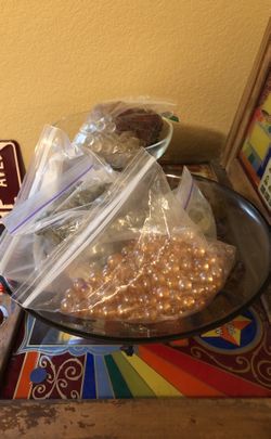 Glass bowls and glass marbles