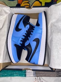 Jordan 1 lows university blue/black-white