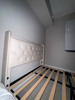 Full bed frame with charger on the top