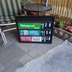 Cigarette Advertising Sign With Adjustable Numbers