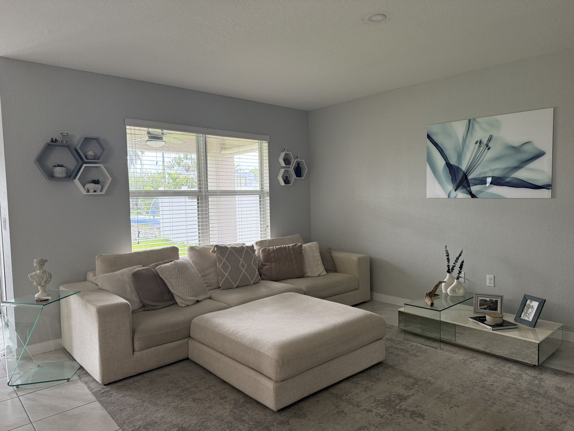 Modern Miami Cream Fabric Couch