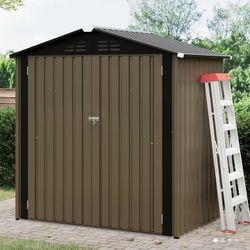 New 4x6ft Metal Storage Shed—-brown