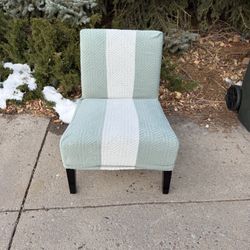 Striped Armless Accent Chair 