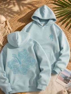 Pink Palm Puff Hoodie