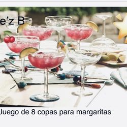 Princess House Set De 8 Copas Para Margaritas Nuevas En Su Caja 