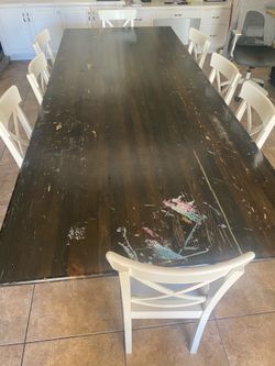 Wooden table with chairs