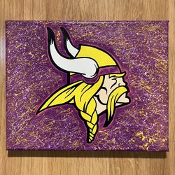 Minnesota Vikings Hand Painted Canvas 8x10