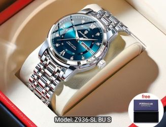 Men's Luxury Waterproof Luminous Watch with Date Calendar, Luminous Hands &, Quartz Movement Wristwatch Suitable for Swimming,, Daily Use, Business, C