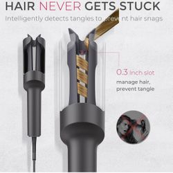 TYMO Automatic Rotating Curling Iron - TYMO CURLPRO Beach Waves Curling Wand, Portable Hair Curler, 500 Million Ionic, Dual Voltage & Lightweight for 