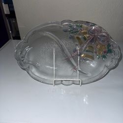 Pick up only. Crystal Christmas serving dish
