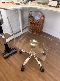 Clear rolling chair
