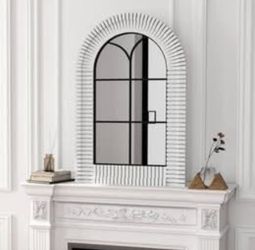 Brand new White Arch Window Mirror with Grid Frame