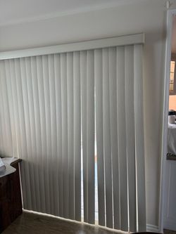 Sliding door blind 79”W X 82” tall good condition
