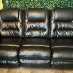 Black Leather Couchs