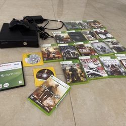 Xbox 360 with 21 discs