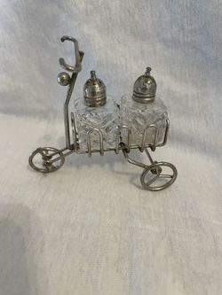 Vintage Rare Tricycle Salt And Pepper Shaker Mini