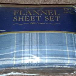 New 100% Cotton Flannel Sheet Set Twin Size