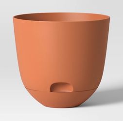 Self-Watering Plastic Indoor Outdoor Planter Pot Orange 12"x12" - Room Essentials™ (4) Available