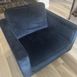 Living Spaces Blue Velvet chairs