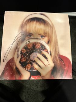 Sabrina Carpenter Fruitcake Olive Green Vinyl Signed Autographed