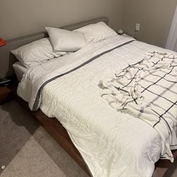 Japanese modern bed frame with 2 night stands