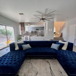 Three Piece Velvet Sectional