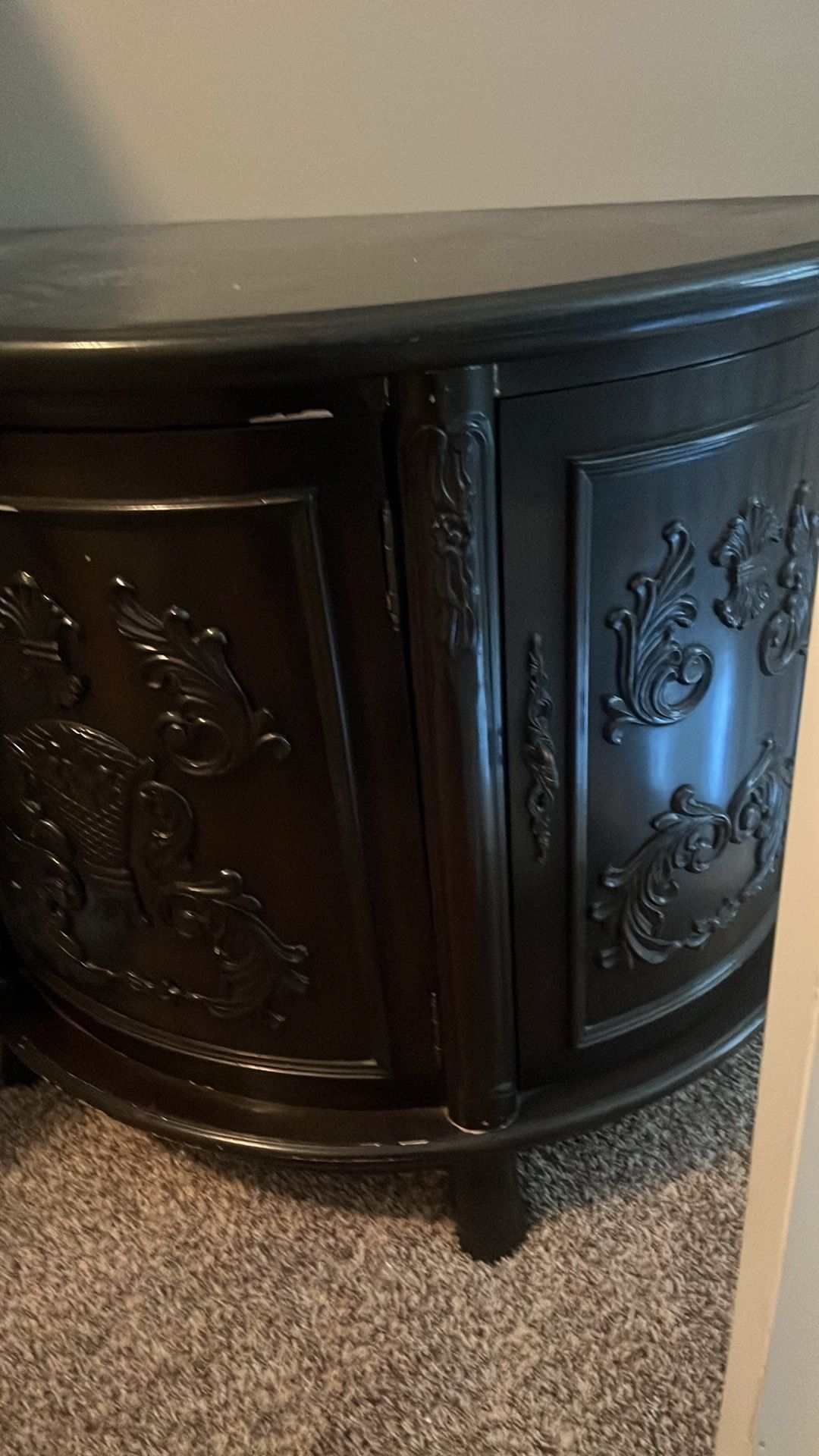 Marble Top Half Moon Chest