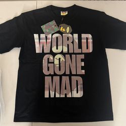 BAPE black World Gone Mad T-Shirt Size M