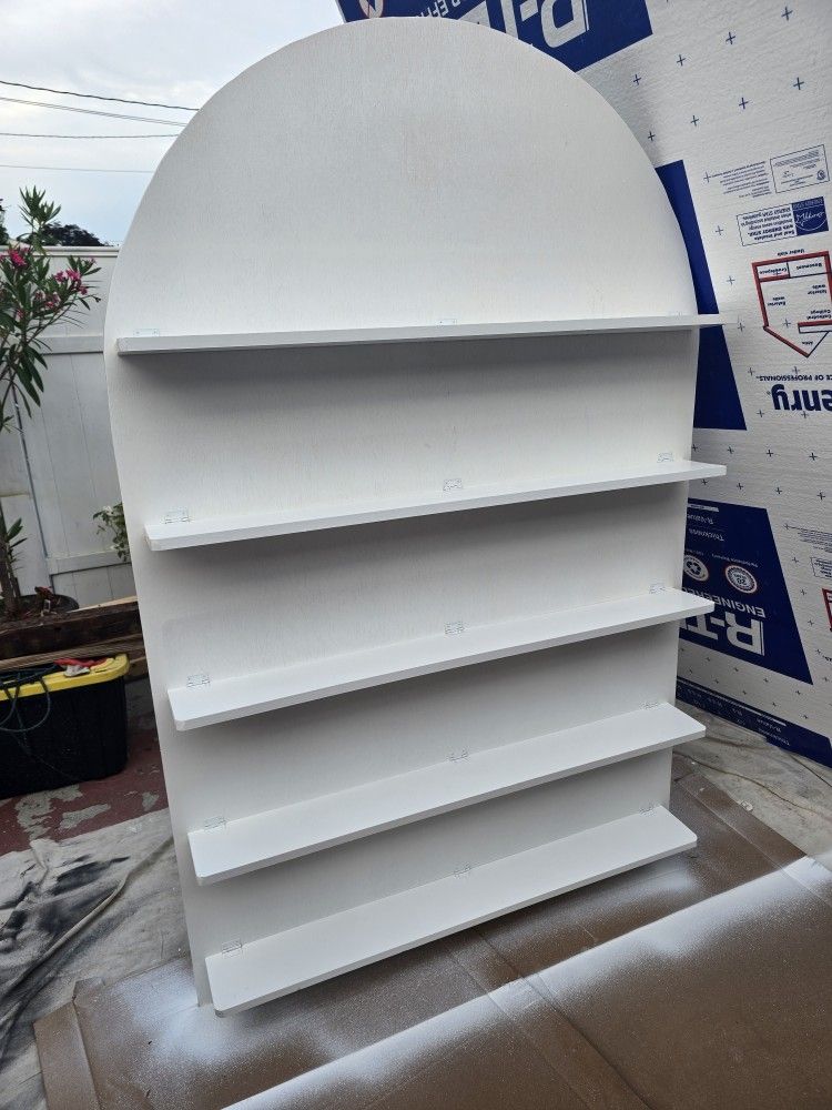 White Shelves wall , Party Wall, Arch Wall , Treat wall , Champagne Wall