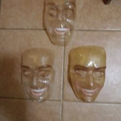 Vintage Clear Halloween Masks.