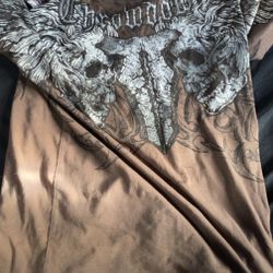 Brown Affliction Style Y2K Brown Tee Shirt 