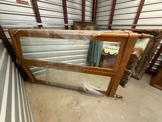 Vintage Mirrored Armoire / Wardrobe with Decorative Inlay