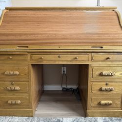 Oak Roll Top Desk