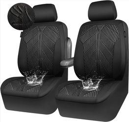 CAR PASS Neoprene Waterproof Front Seat Covers (2-Pack) – Black – Universal Fit – New