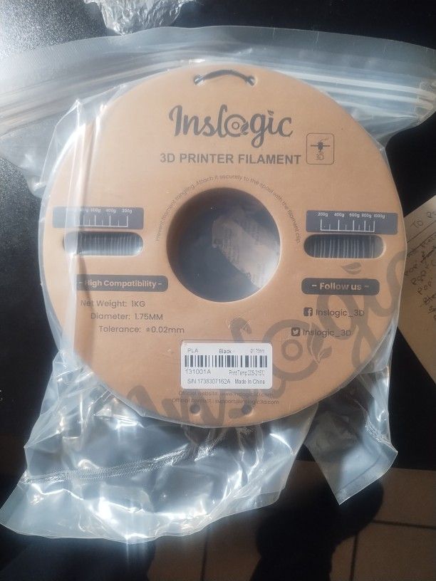 Inslogic 3D Printer Filament (Black)