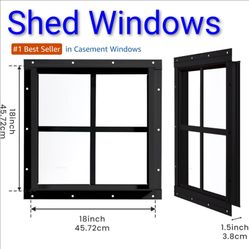Two 18" Tempered Glass Shed Windows Chicken Coup Playhouse Garage Casement