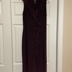 Lauren Ralph Lauren Purple Cascading Ruffle Dress - Size 8