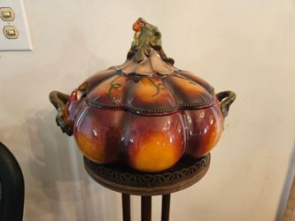 Ceramic Pumpkin Soup Tureen with Lid