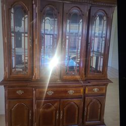 China Cabinet, Dining Table, 5 Chairs, Coffee Tables, Marble Medallion