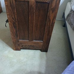 Vintage 2  White Clad End Tables With Brass Hardware 