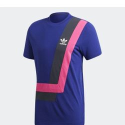 Adidas Mens T-Shirt Originals BR8 Purple-Black-Pink (X-Large) (New With Tags)