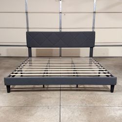 New King Bed Frame - Dark Gray (Can Deliver)